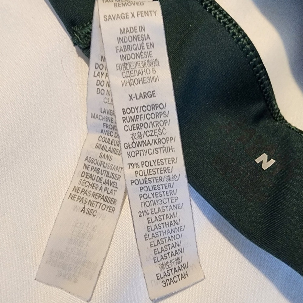 Savage X Fenty XL Forest Green T-Shirt Bralette Triangle Bra Top - Picture 5 of 6